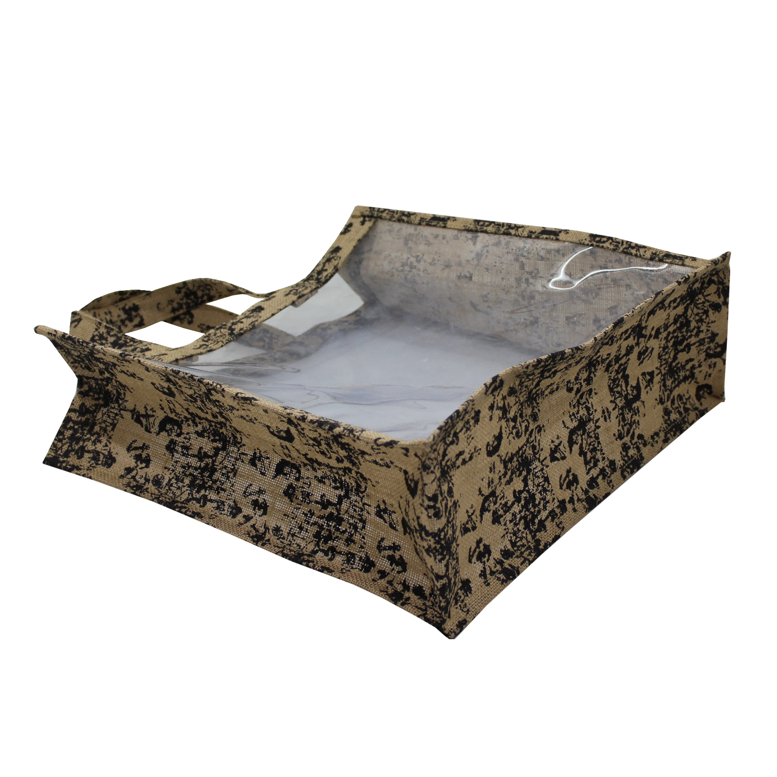 Customized Pp Laminated Jute Window Bag With Jute Handle