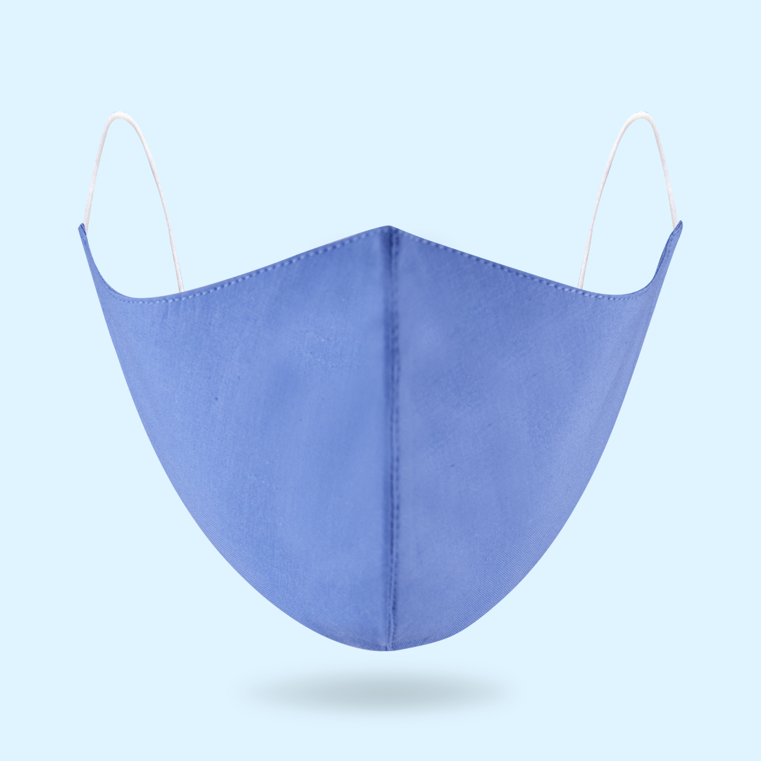 Cotton Face Mask - 3 Layered, Black | Anti-microbial, Breathable Fabric, Comfortable Fit, Lightweight, Reusable, Wide Coverage