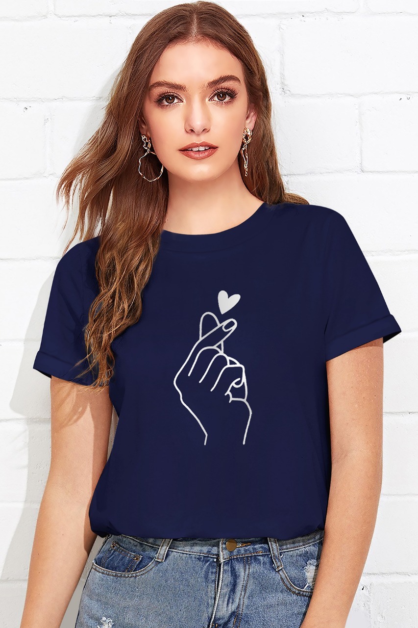 Ladies T-shirt Tipsy 361 - Cotton Fabric Size: S M L Xl | Round Neck Half Sleeves Various Colors Comfortable Printed Design