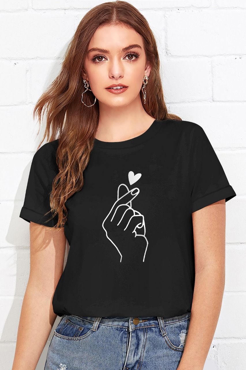 Ladies T-shirt Tipsy 361 - Cotton Fabric Size: S M L Xl | Round Neck Half Sleeves Various Colors Comfortable Printed Design