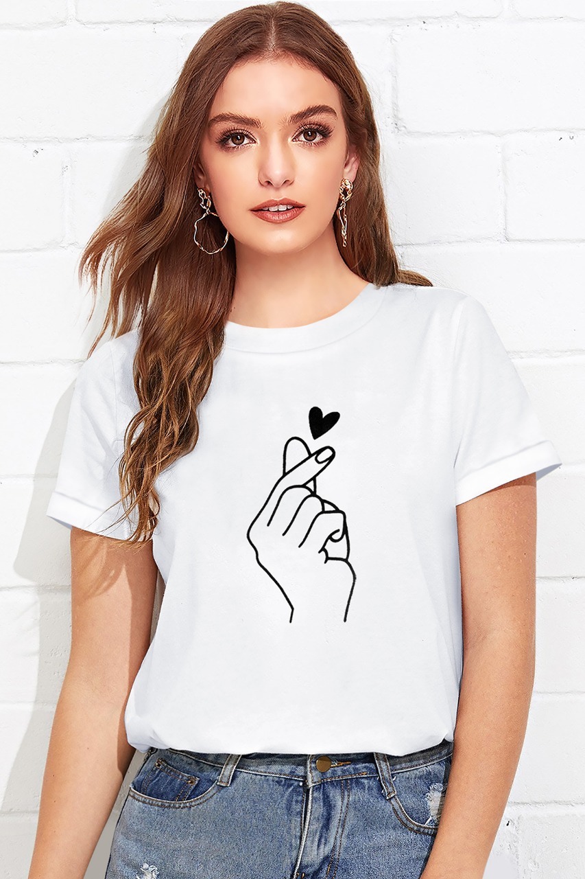 Ladies T-shirt Tipsy 361 - Cotton Fabric Size: S M L Xl | Round Neck Half Sleeves Various Colors Comfortable Printed Design