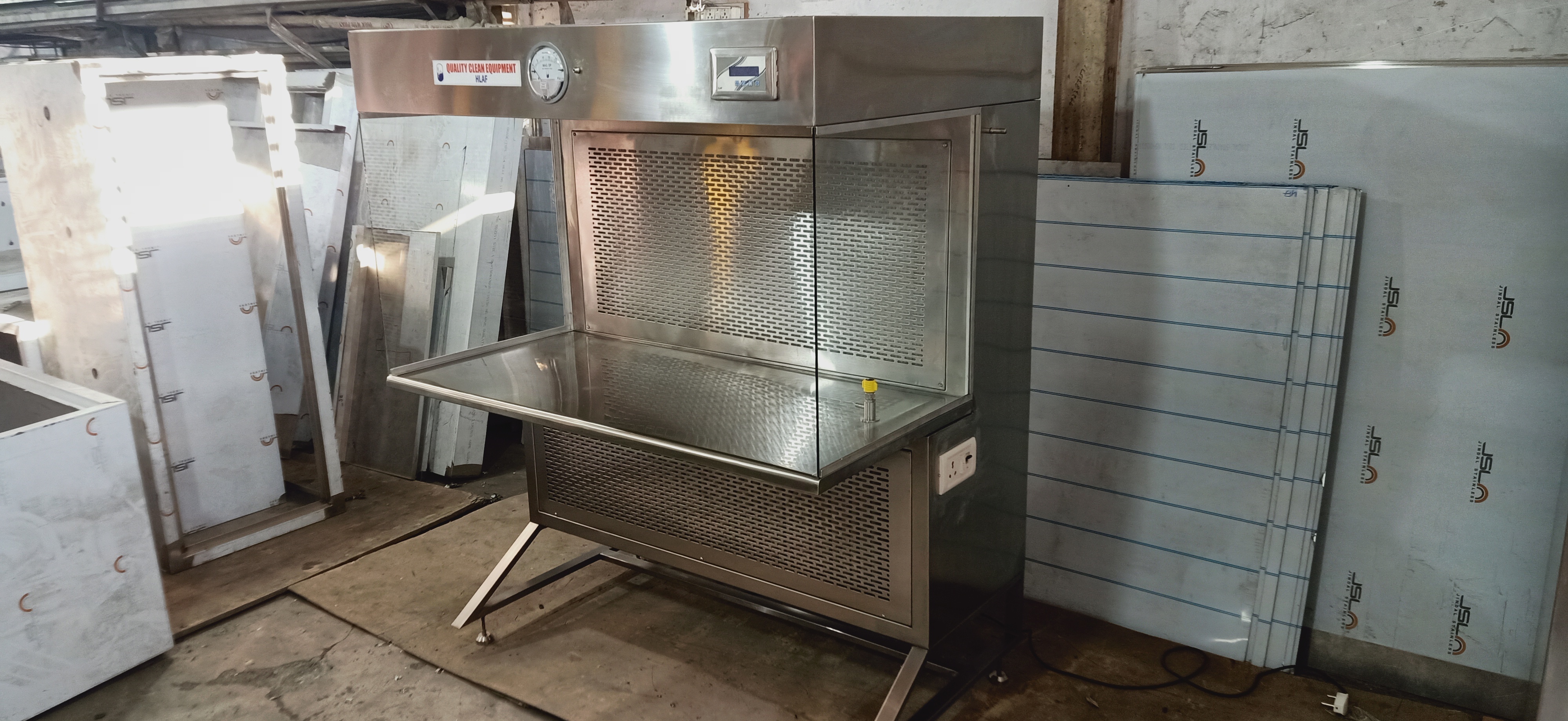 Horizontal Laminar Air Flow - Stainless Steel, 610x610x610 Mm | Hepa Filter, Uv Light, Portable Clean Room Booth, 230v Ac Power