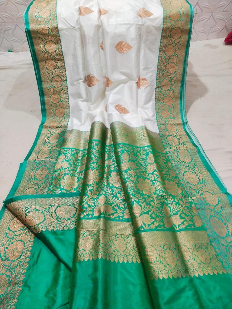 Mustered With Pink Designer Pure Silk Saree