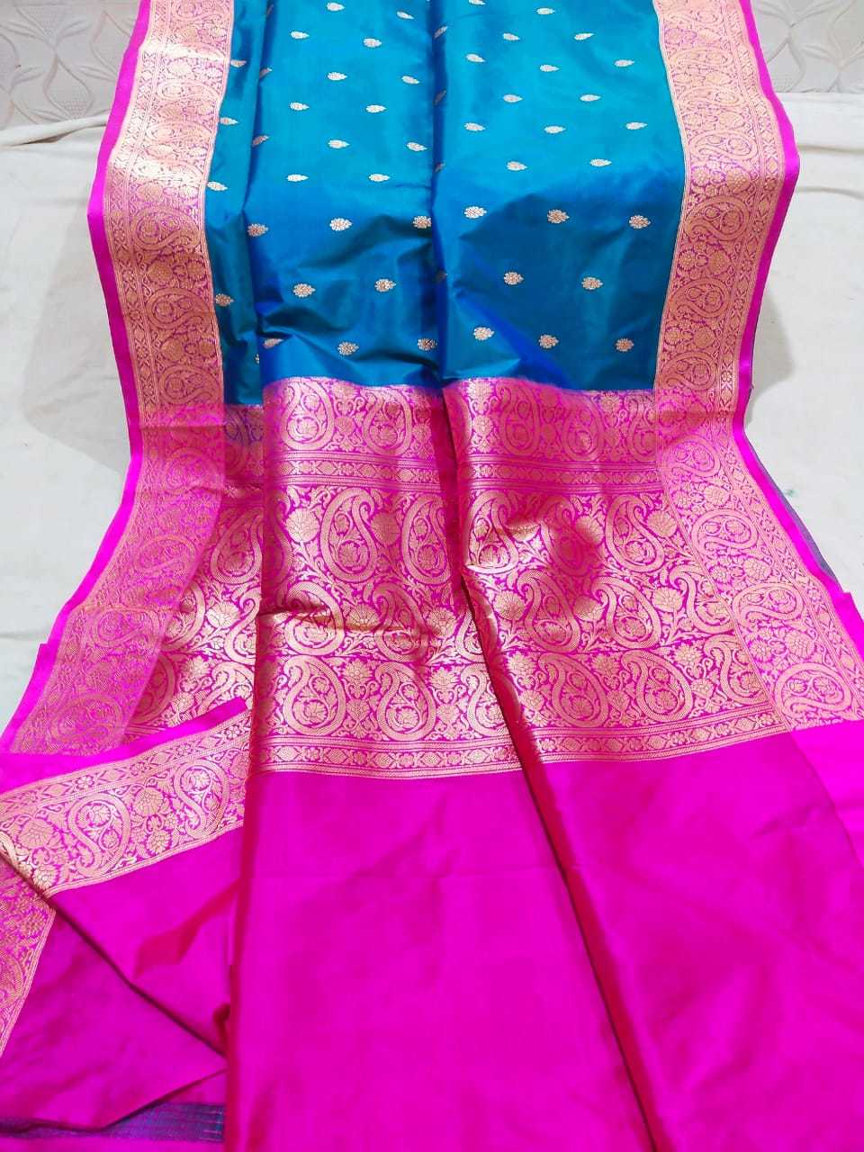 Mustered With Pink Designer Pure Silk Saree