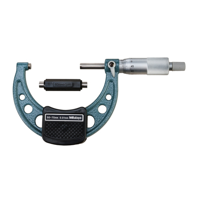 Mitutoyo Outside Micrometer - Carbide Steel, 150x70x25 mm | +/-0.002mm Accuracy, 0-25mm Measurement Range, Chrome Plated Finish, Easy to Use