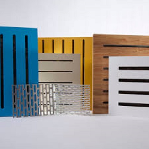 Wooden Slats - 16mm Mdf Acoustic Panels 2420x575/128mm | Custom Color, Fire Resistant, High Density, Sound Absorption Up To Nrc 0.86