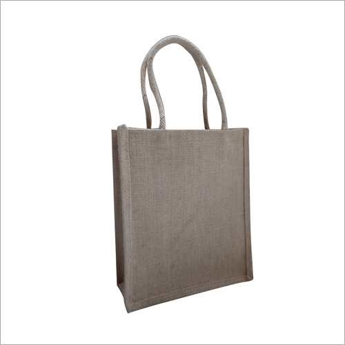 गोल कॉटन हैंडल के साथ टिकाऊ प्लेन जूट बैग