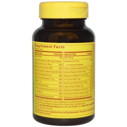 Nature Made Multi For Him 50 Plus No Iron Tablets Efficacy: Promote Healthy & Growth