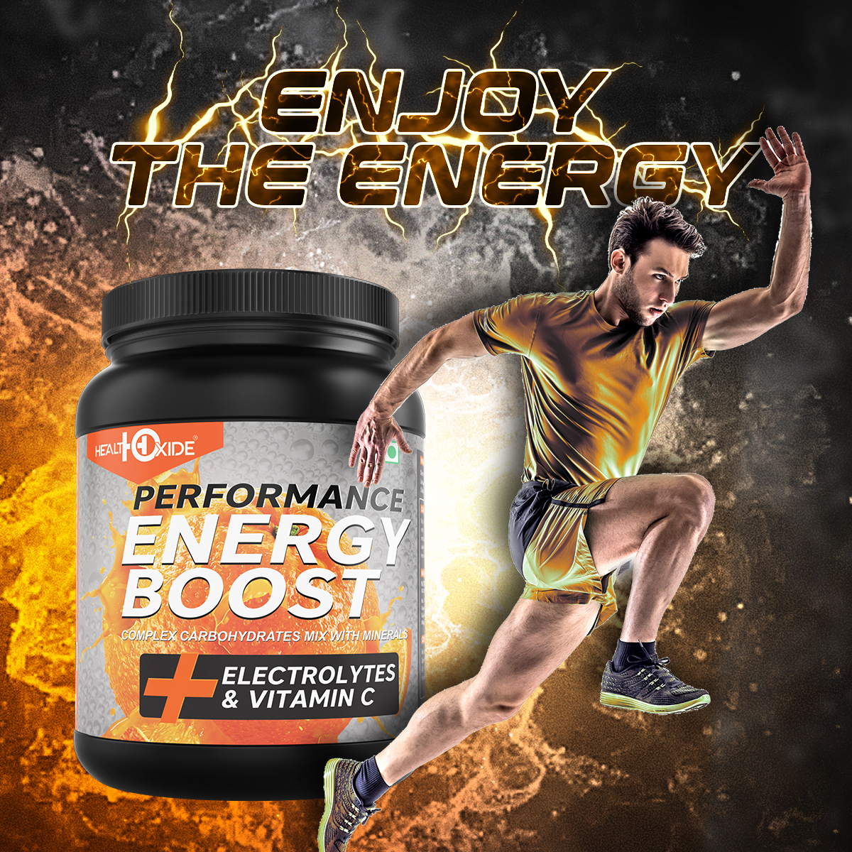 Energy Boost Powder - Green Apple Flavor, 1 Kg Bottle | Clinically Approved, No Side Effects, Highly Effective, Long Shelf Life