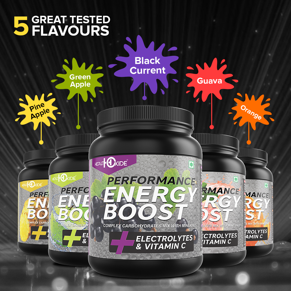 Energy Boost Powder - Green Apple Flavor, 1 Kg Bottle | Clinically Approved, No Side Effects, Highly Effective, Long Shelf Life