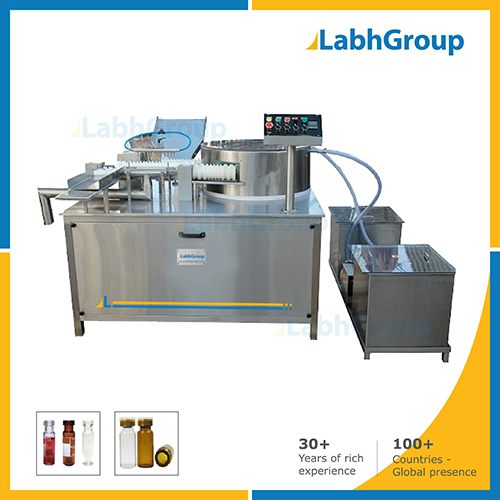 सेमी-ऑटोमैटिक एम्पुल और वायल एक्सटर्नल आउटसाइड वॉशिंग मशीन