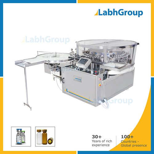 Rotary Vial Washing Machine - Stainless Steel, 2450 x 2000 x 1210 mm | Automatic, High Efficiency, Durable, Less Power Consumption, Extended 1+1 Year Warranty