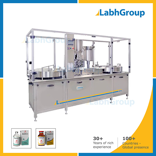 ऑटोमैटिक इंजेक्टेबल पाउडर फिलिंग और रबर स्टॉपरिंग मशीन