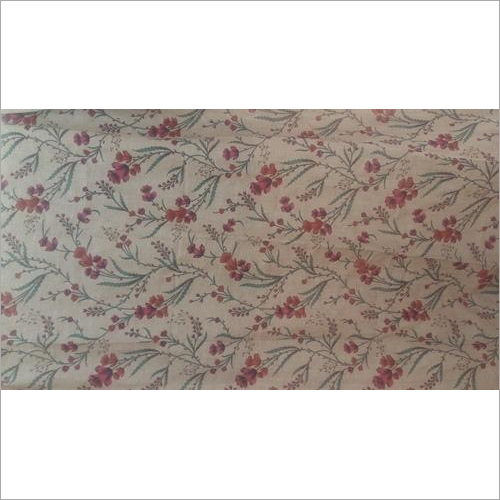 Beige Linen Printed Fabric