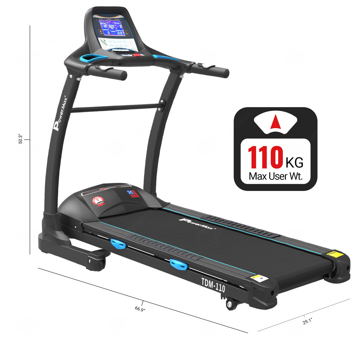 Tdm-110 Motorized Treadmill With 18.2cm Vivid Color Display Application: Cardio