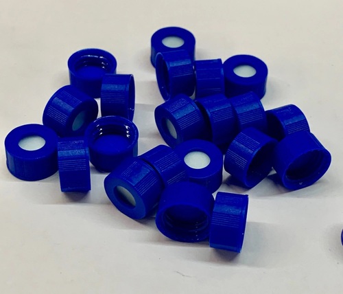 स्लिट सेप्टा के साथ 9 मिमी ब्लू स्क्रू कैप