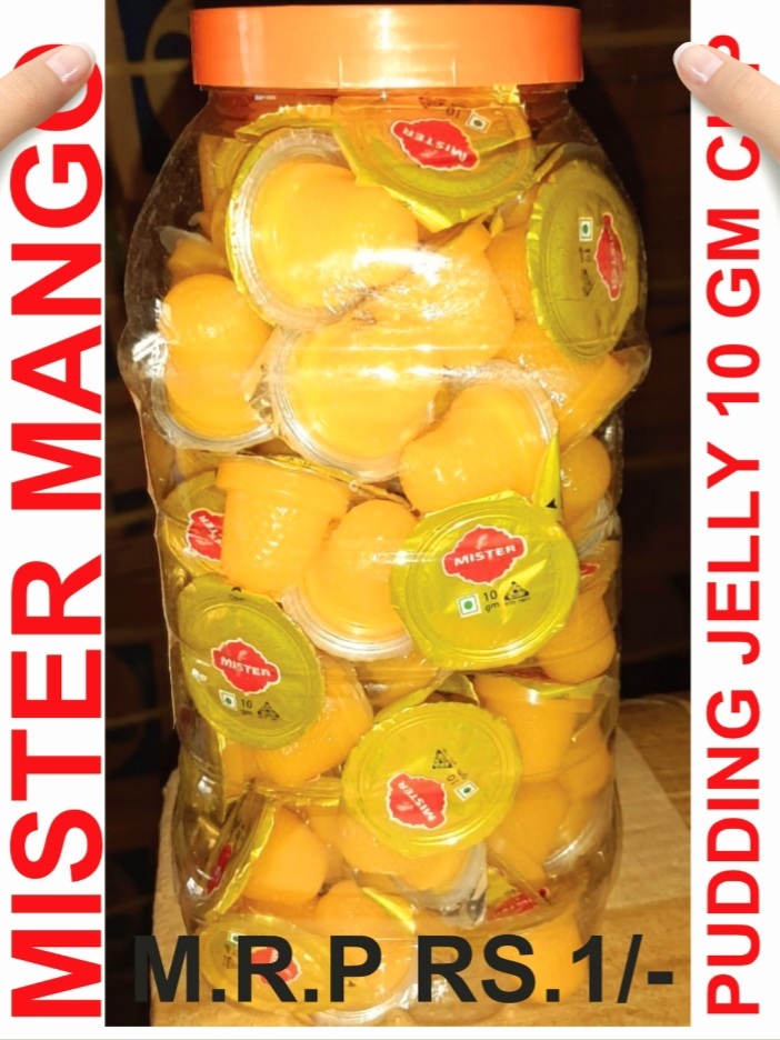 Mister Mango Pudding Jelly - 50 Gm Pack Of 28 Cubes In 15 Jars | 0% Fat, Eggless, 18 Months Shelf Life, Mango Flavor