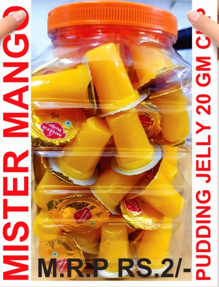 Mister Mango Pudding Jelly - 50 Gm Pack Of 28 Cubes In 15 Jars | 0% Fat, Eggless, 18 Months Shelf Life, Mango Flavor