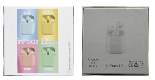 ब्लैक इनपॉड्स I12 Tws ब्लूटूथ हेडसेट ईयरफ़ोन एयरपॉड्स