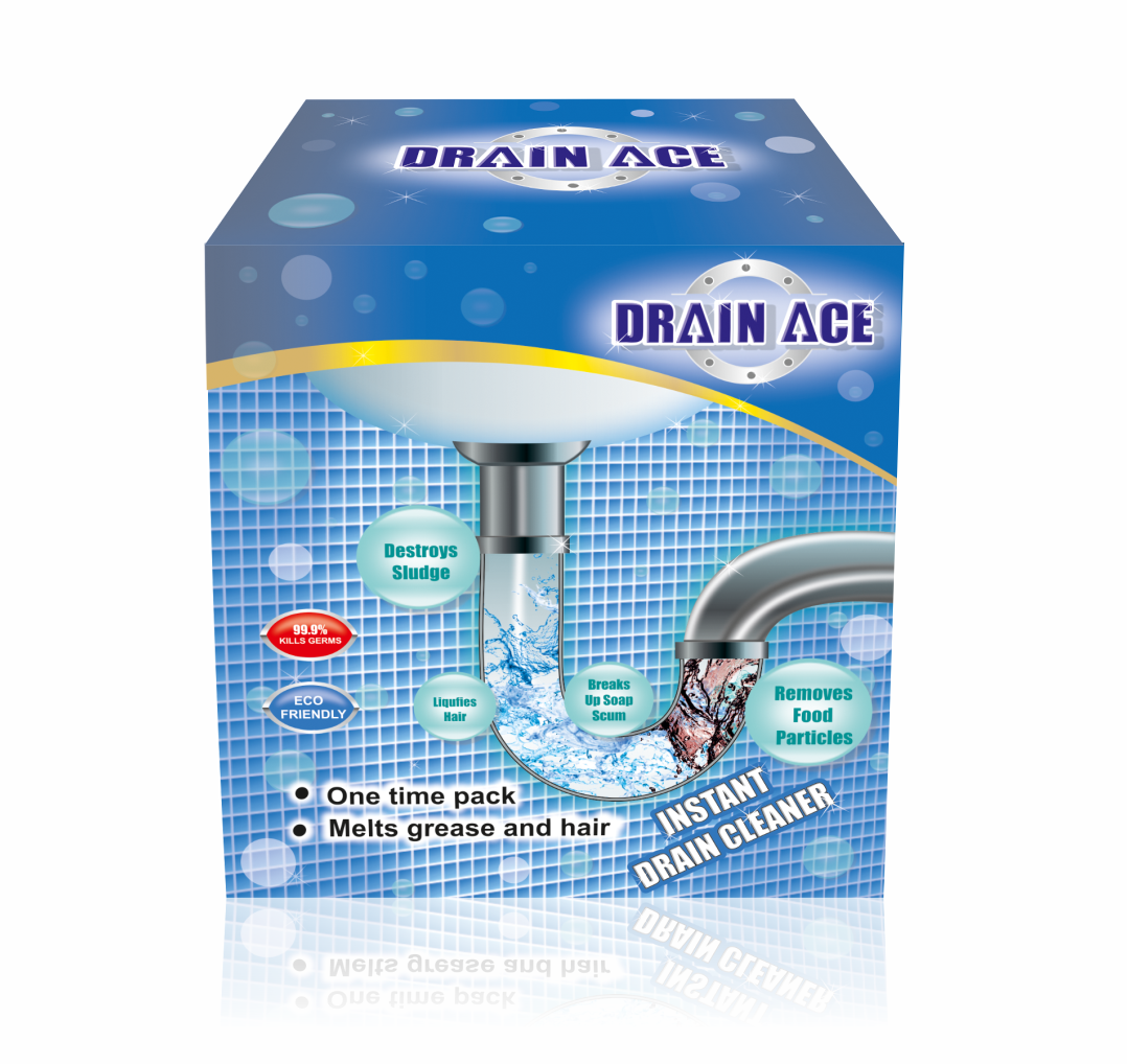 Drain Ace Drain Cleaner - Grey Blue , Formulated To Remove Organic Blockages, Effective On Grease, Oil, Soap, Hair, Vegetable Matter, No Malodors