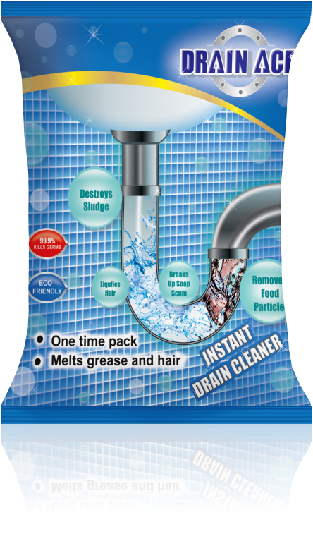 Drain Ace Drain Cleaner - Grey Blue , Formulated To Remove Organic Blockages, Effective On Grease, Oil, Soap, Hair, Vegetable Matter, No Malodors