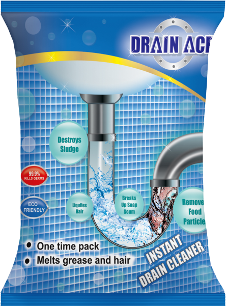 Drain Ace Drain Cleaner - Grey Blue , Formulated To Remove Organic Blockages, Effective On Grease, Oil, Soap, Hair, Vegetable Matter, No Malodors