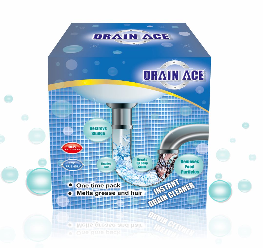 Drain Ace Drain Cleaner - Grey Blue , Formulated To Remove Organic Blockages, Effective On Grease, Oil, Soap, Hair, Vegetable Matter, No Malodors
