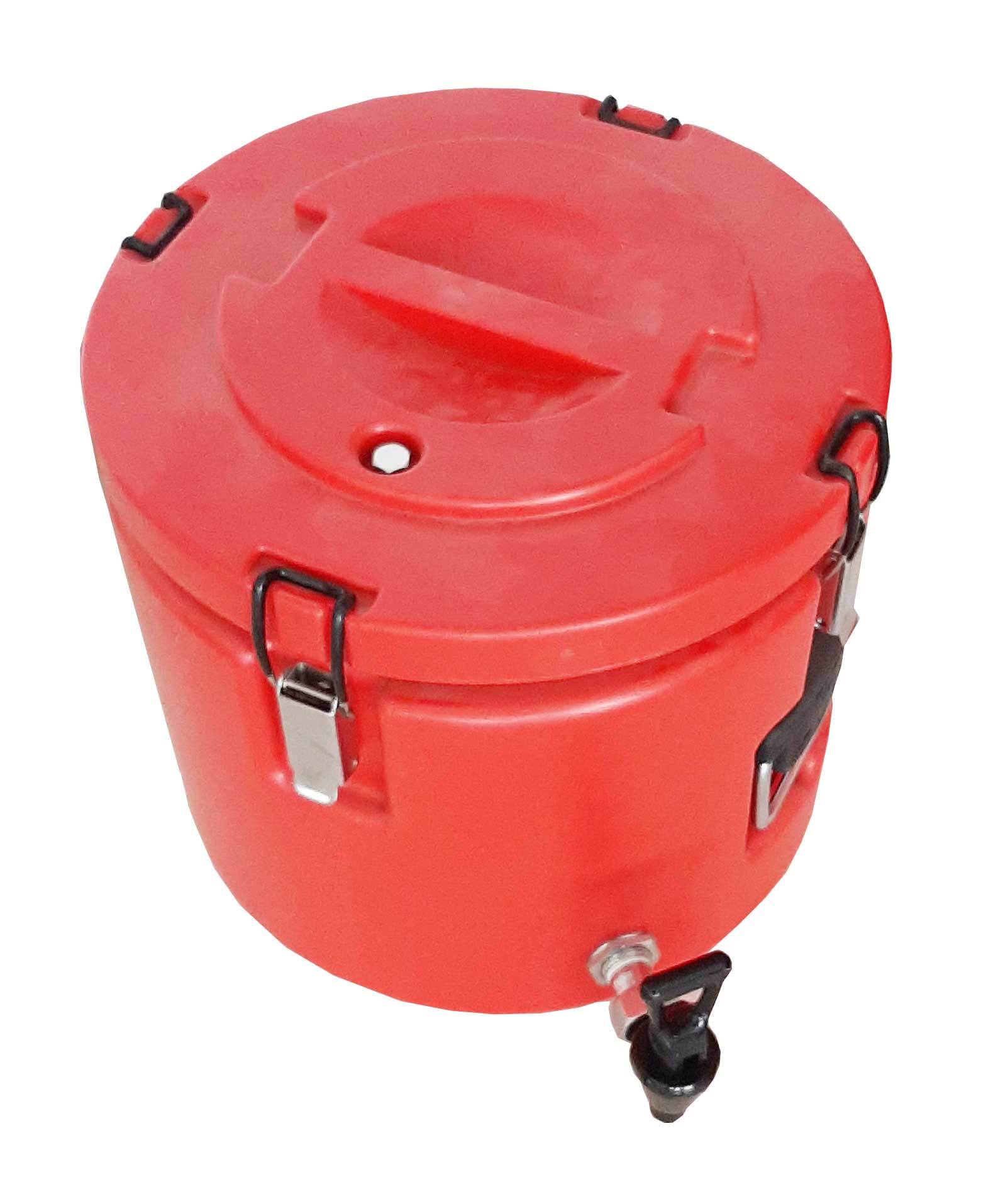 Insulated Round Container - 10 Ltr., Stainless Steel & Hdpe, Dia - 340mm, Height - 310mm | Ideal For Hotels, Restaurants, Commercial Kitchens