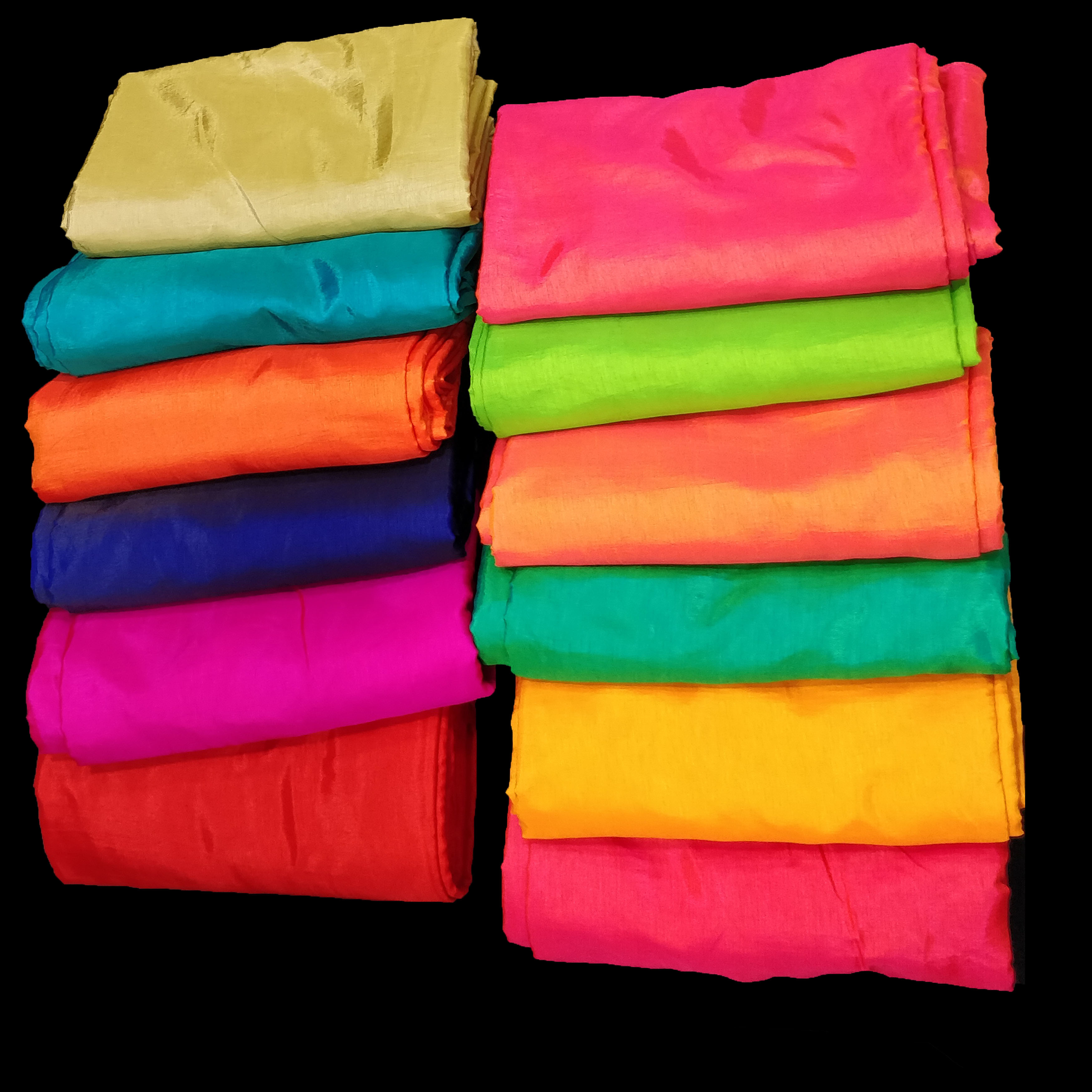 Sana Silk Saree Fabric - 100% Silk, Width 44-45 Inches, Color Variants Available | Lightweight, Soft Texture, Washable, Plain Design