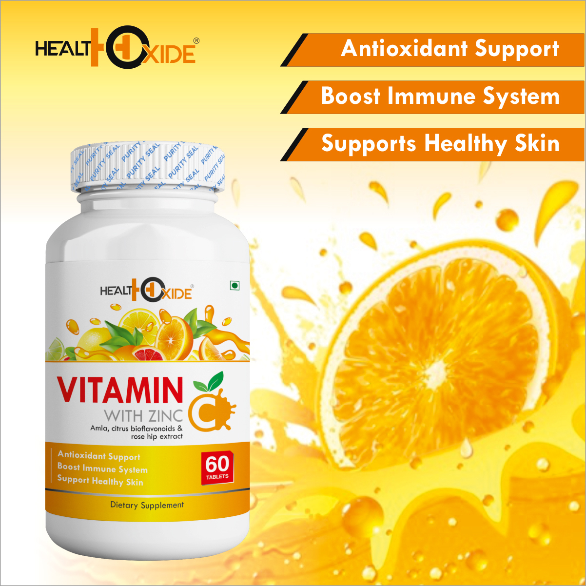 Vitamin C - 1000 Mg Daily Immune Support Tablets | Antioxidant Rich, Promotes Skin Health, Boosts Nutrition