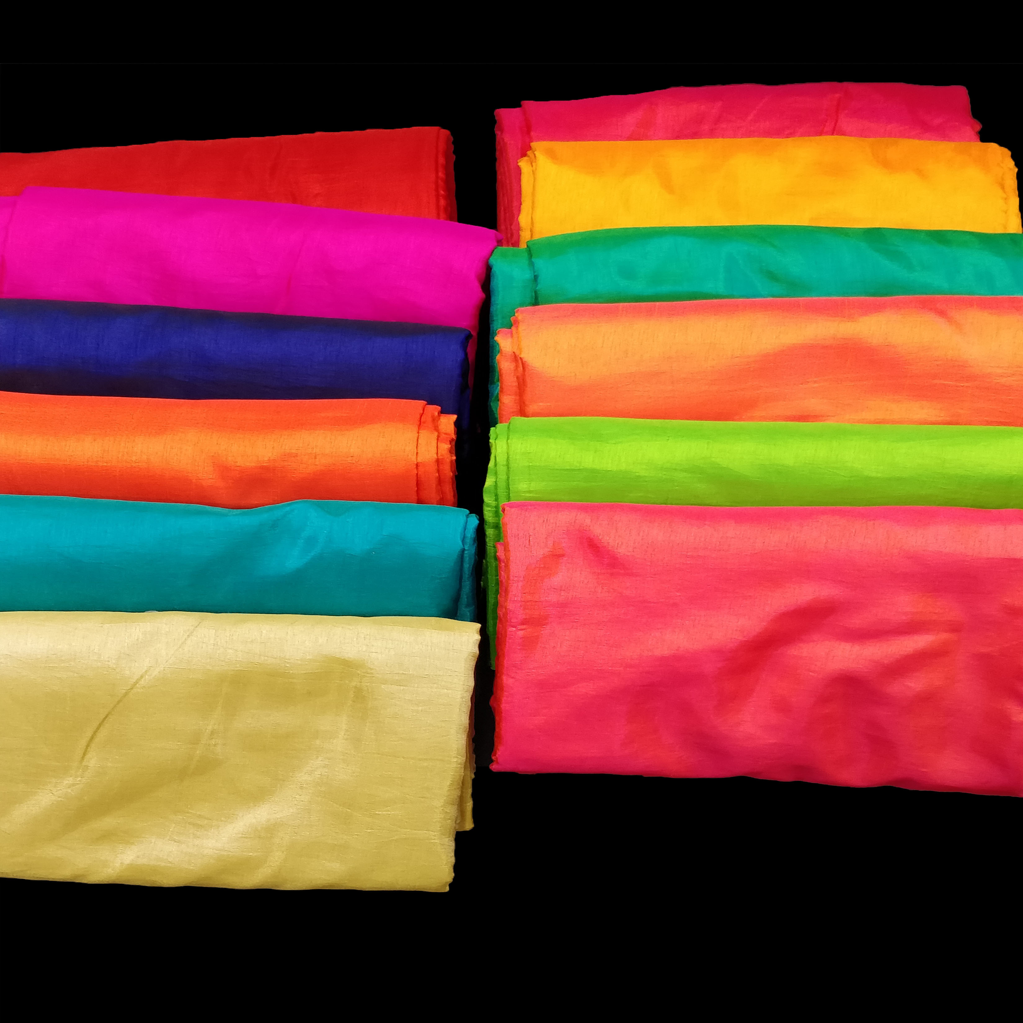 Silk Material - 100% Sana Silk, Width: 44 Inch, Plain Pattern In Different Colors | Soft Texture, Bright Shine, Recommended For All Seasons