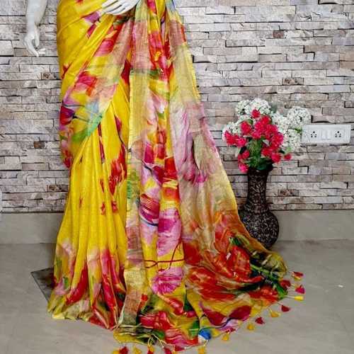 Digital Printed Linen Sarees