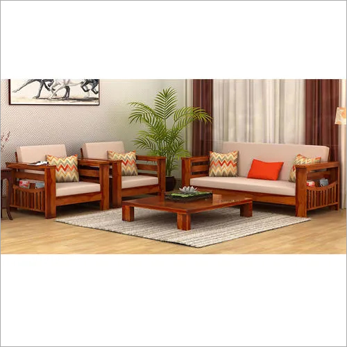 Wooden Sofa Sets - Shesham Wood with Foam Cushions | Eco-Friendly Indian Style Home Furniture