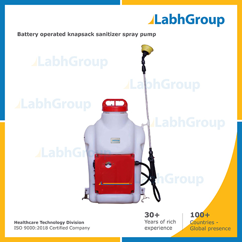 Battery Operated Knapsack Sanitizer Spray Pump - Eva Material, 18 Litres Tank Volume, Up to 3600 RPM Speed, Ergonomic Design, Low Maintenance, 24/7 Operation