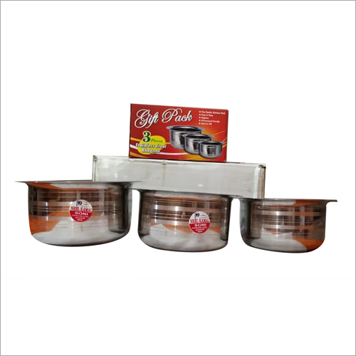 Stainless Steel Top, Bhagona - Set of 3 Heavy Weight Boxes | Durable Stainless Steel, Varied Sizes Available