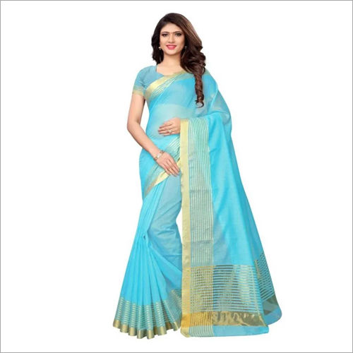 Casual Cotton Silk Saree With Blouse