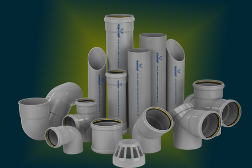 SWR Pipe and Fittings - PVC, 75 mm and 110 mm Sizes, Gray Color | Resistant to Rodents, Insects, and Severe Weather Conditions