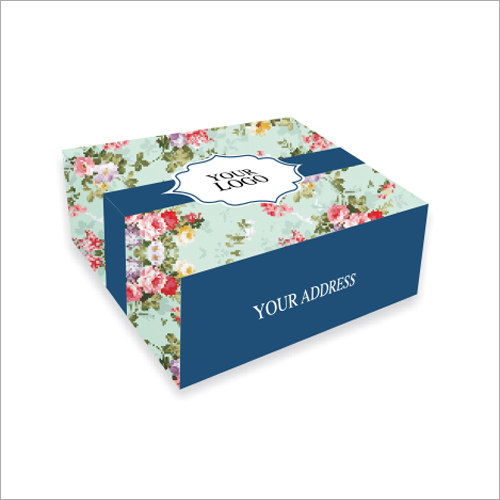Flower Printed Cake Box - Paper, Sizes: 8x8x5, 10x10x5, 12x12x5 | Uv Offset Printing, Glossy Lamination, Square Shape, Custom Print Options