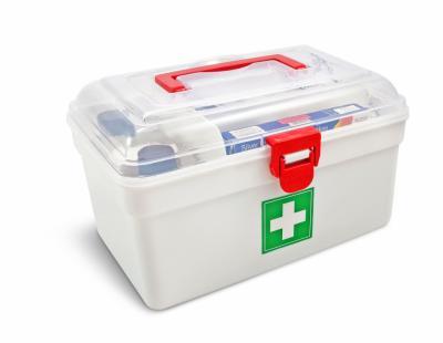 First Aid Box - Plastic, Medium Size | Single Cavity, White, Essential Emergency Supplies For Home And Office Use