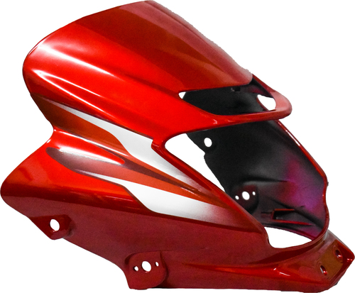 Headlight Visor - High Quality Plastic, Durable Unbreakable Design with Reflective Paint in Candy Red w/ White Sticker | Perfect OEM Colour Match for BAJAJ PLATINA ES COMFERTEC