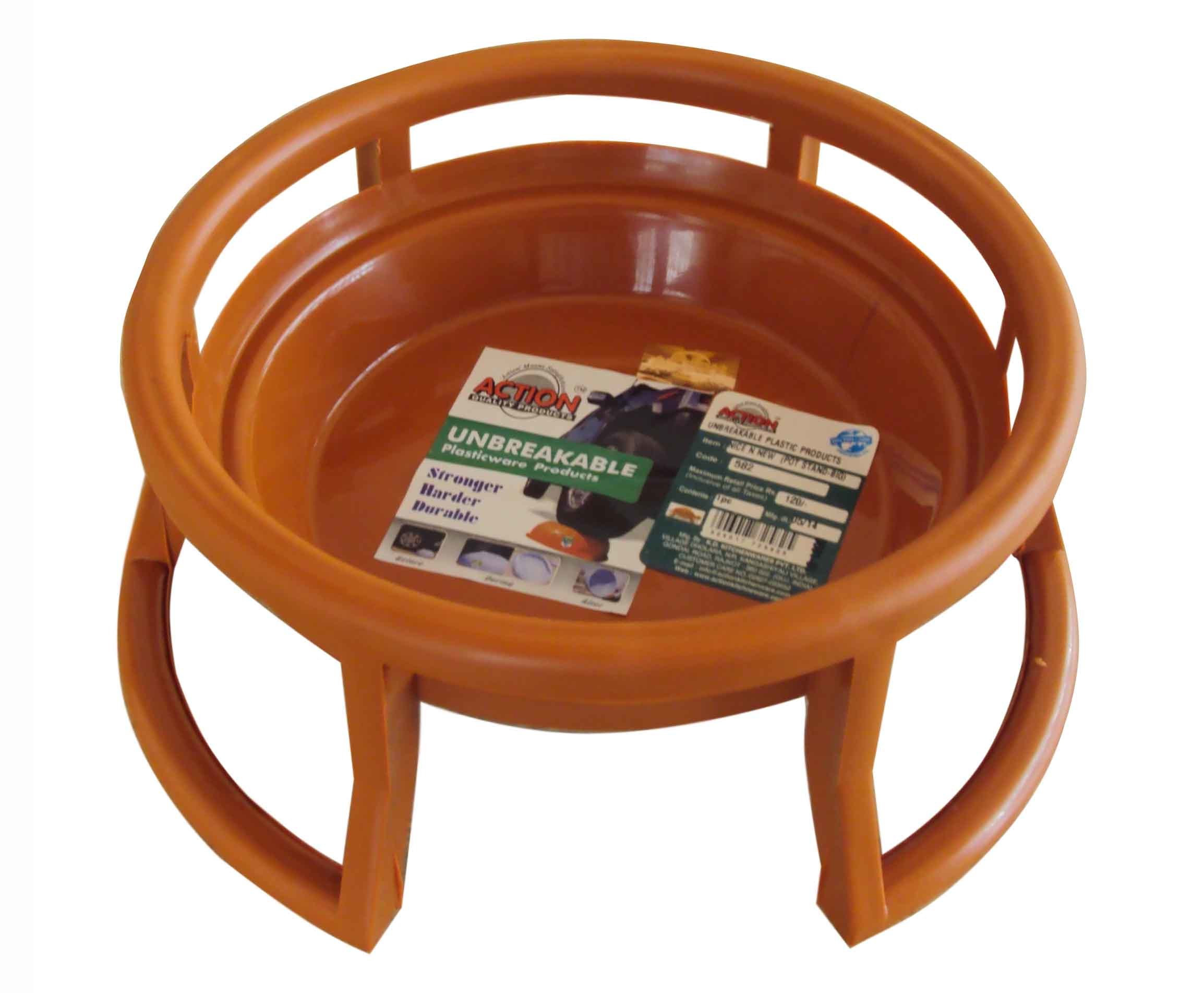 Nice N New Pot Stand (Small) - Abs Plastic, Small Size, Blue | Multi-purpose Design For Carrying Heavy Pots, Available In Pink, Brown, Cream