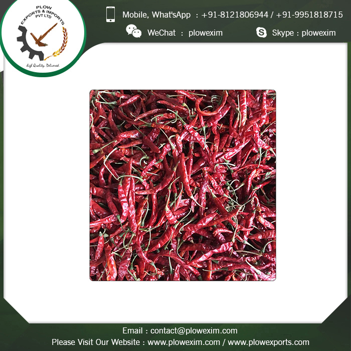 Dry Red Teja S17 Chilli - Whole Form, 6 To 8 Cm Length, Bright Red Color | Top Grade Quality, Spicy Flavor, Long Shelf Life Of 24 Months