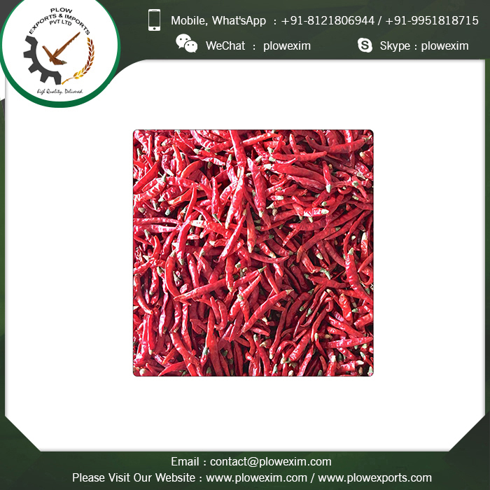 Dry Red Teja S17 Chilli - Whole Form, 6 To 8 Cm Length, Bright Red Color | Top Grade Quality, Spicy Flavor, Long Shelf Life Of 24 Months