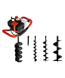 52 CC Earth Auger With 4" Auger Bit - Displacement: 52 cc, Drill Diameter: 80-300 mm, Max Speed: 8000 RPM | Durable Design, Easy Start, Efficient Operation, Multiple Drill Bits, Powerful Engine