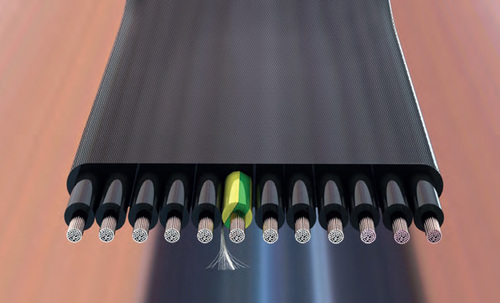 12 Core Flat Cable - 0.5sqmm Copper Wire, 450V Rated Voltage | Ideal for Entertainment, AV, Data Transmission in Elevators
