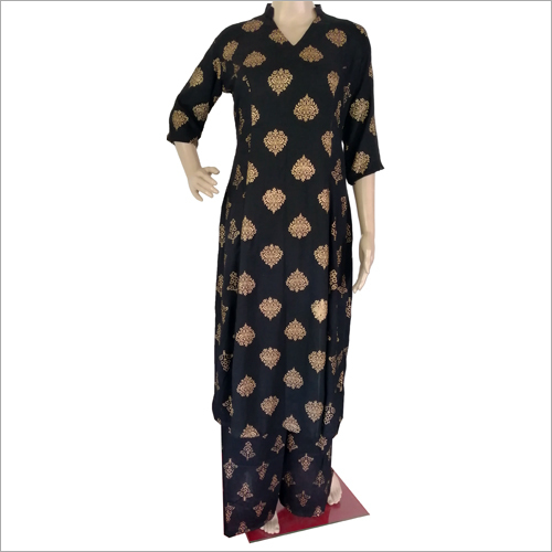 Ladies Kurtis With Palazzo Set - Casual Cotton Blend | Modern Styling, Washable Comfort, Available In Sizes S, M, L, Xl For Ladies