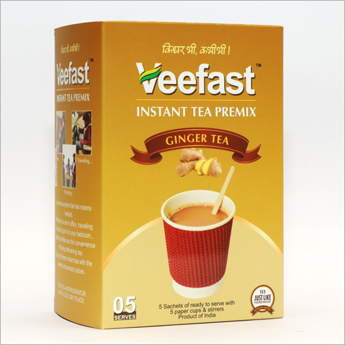 Ginger Tea With 5 Sachets Of Tea Premix, 5 Insulated Cups To Serve And 5 Stirrers To Mix