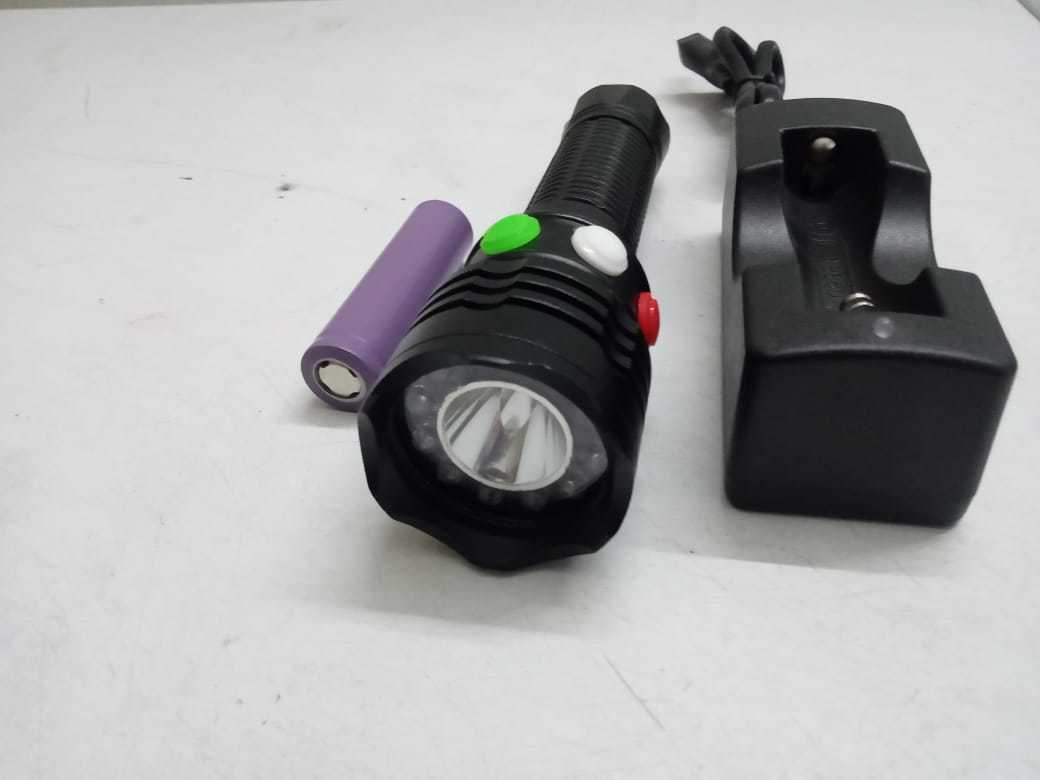 Rechargeable Tri Colour Torch - Body Material: Plastic