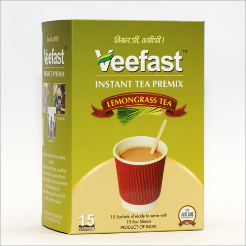 Lemon Grass Tea With 15 Sachets Of Tea Premix And 15 Stirrers To Mix