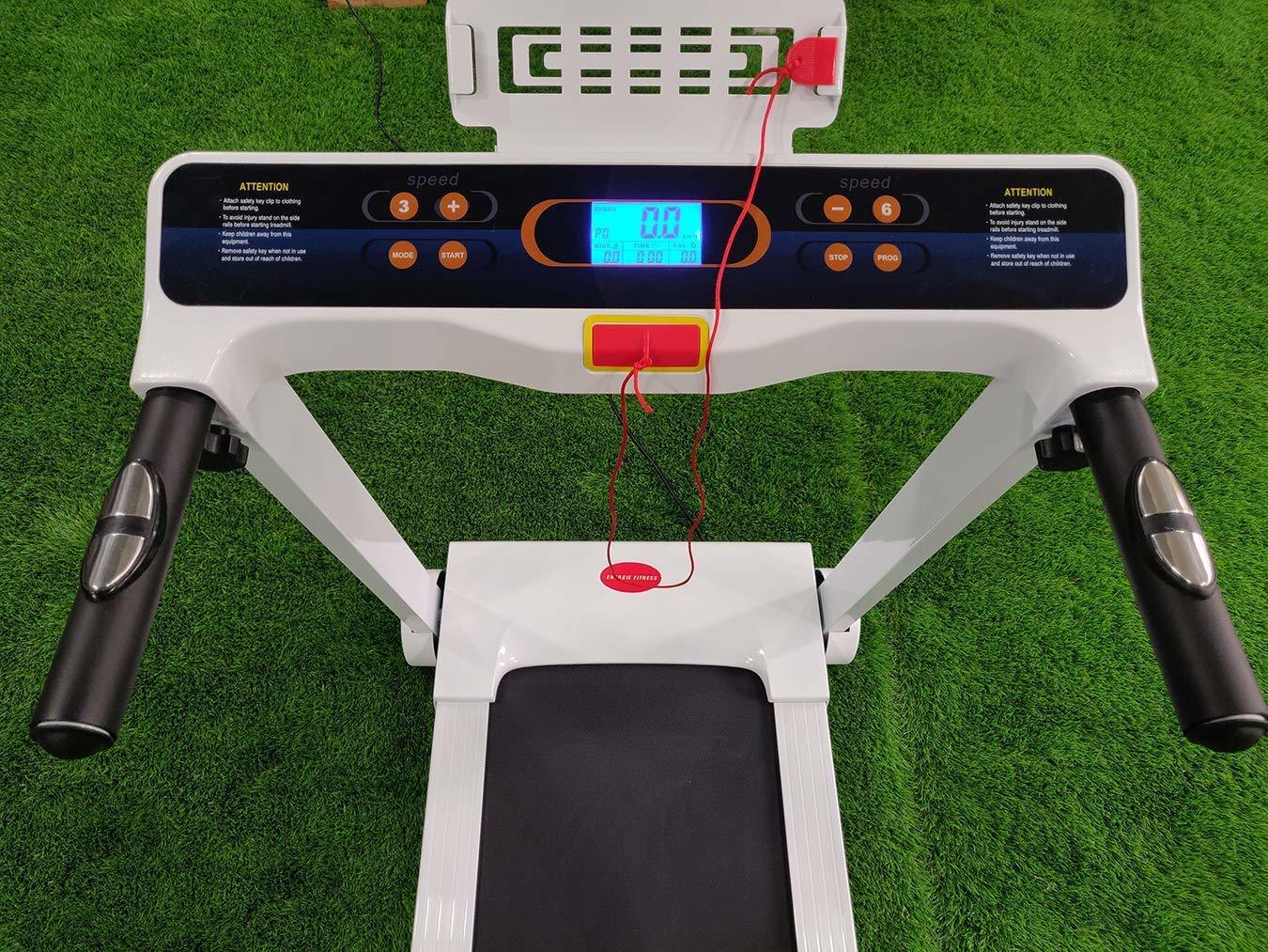 Cenergie Fitness Motorized Treadmill - 1.25 Hp (2.50 Hp Peak), 1080x400mm Running Surface, Noiseless Operation | Lcd Monitor, 12 Pre-set Programs, Foldable Design, 90 Kg User Capacity